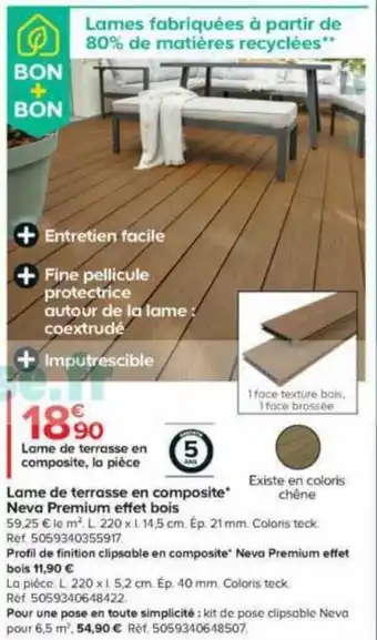Castorama Lame de terrasse en composite, la pièce offre