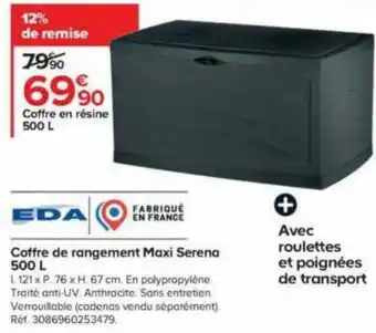 Castorama Coffre de rangement Maxi Serena 500 L offre