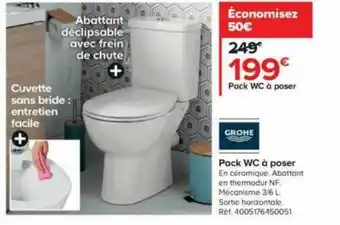 Castorama Pack WC à poser offre