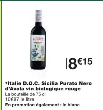 Italie D.O.C Sicilia Purato nero d'Avola