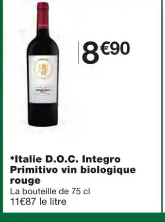 Monoprix Italie D.O.C Integro Primitivo offre
