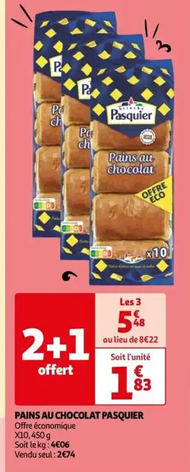 Auchan PAINS AU CHOCOLAT PASQUIER offre
