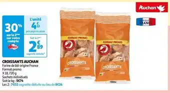 Auchan CROISSANTS AUCHAN Farine de blé origine France Format promo offre