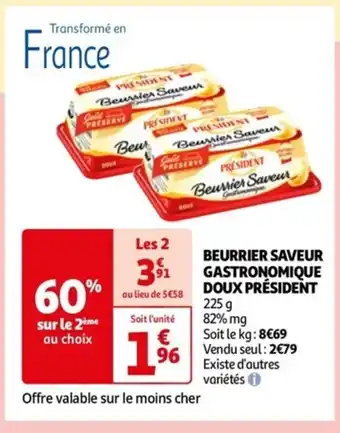 Auchan BEURRIER SAVEUR GASTRONOMIQUE DOUX PRÉSIDENT offre