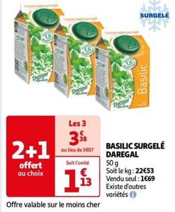 Auchan BASILIC SURGELÉ DAREGAL offre