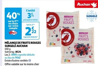 MÉLANGE DE FRUITS ROUGES SURGELÉ AUCHAN