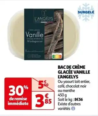 Auchan BAC DE CRÈME GLACÉE VANILLE L'ANGELYS offre