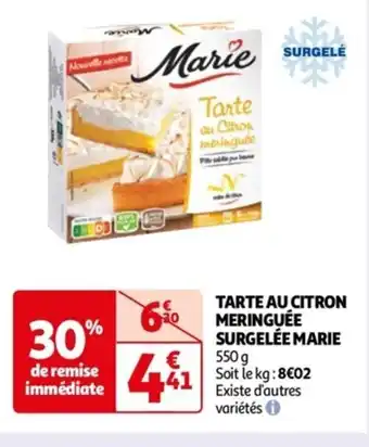 Auchan Tarte au Cibon meringuée SURGELÉ offre