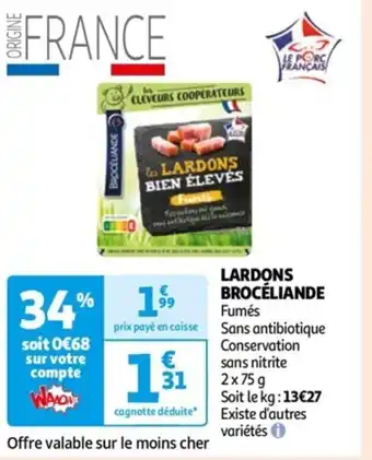 Auchan LARDONS BROCÉLIANDE Fumés offre