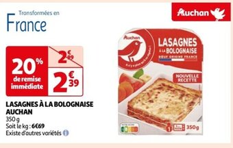 Auchan LASAGNES À LA BOLOGNAISE AUCHAN offre