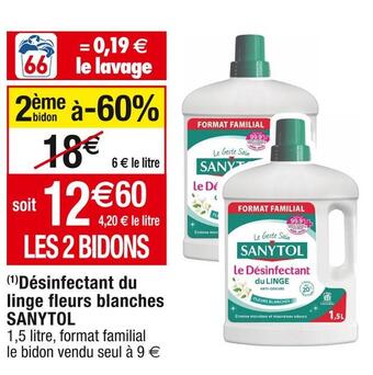 Cora x Carrefour Sanytol (1)désinfectant du linge fleurs blanches offre