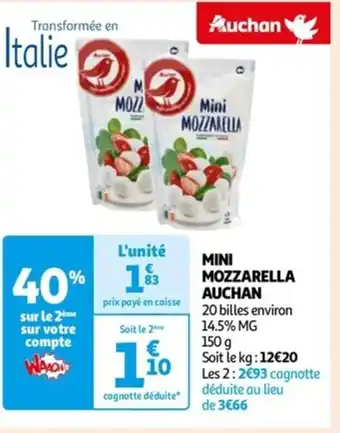 Auchan MINI MOZZARELLA AUCHAN offre
