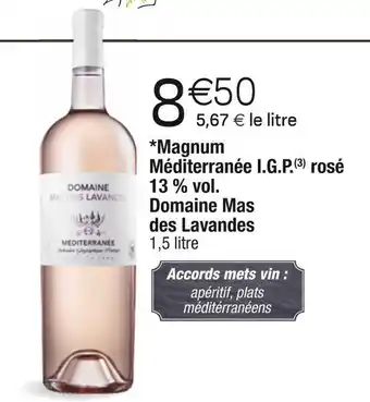 Cora x Carrefour Domaine mas des lavandes magnum méditerranée i.g.p. rosé 13 % vol. offre