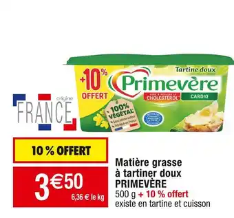 Cora x Carrefour Primevère matière grasse à tartiner doux offre