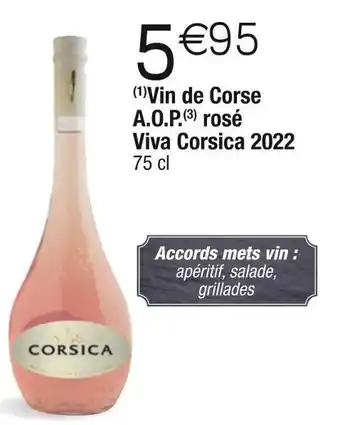 Cora x Carrefour Viva corsica 2022 vin de corse a.o.p. rosé offre