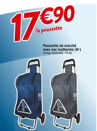 Cora x Carrefour Poussette de marché avec sac isotherme 30 l offre