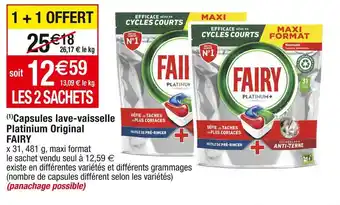 Cora x Carrefour Fairy (1)capsules lave-vaisselle platinium original offre