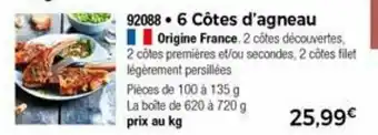 Thiriet 6 Côtes d'agneau offre
