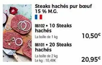 Thiriet Steaks hachés pur bœuf 15% M.G. offre