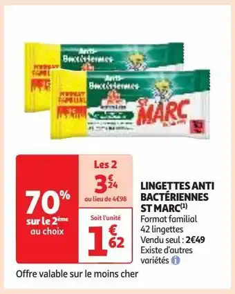Auchan Supermarché Lingettes anti bactériennes st marc(1) offre