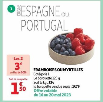 Auchan Framboises ou myrtilles offre