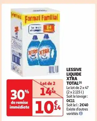 Auchan Supermarché Lessive liquide xtra total(1) offre