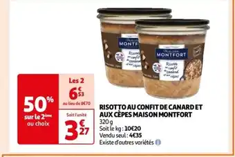 Auchan RISOTTO AU CONFIT DE CANARD ET AUX CÈPES MAISON MONTFORT 320 g offre