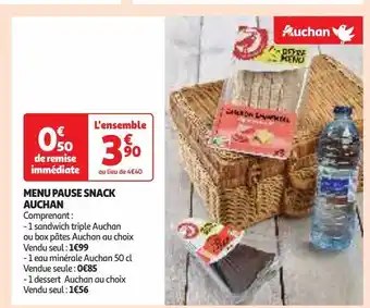 Auchan Supermarché Menu pause snack auchan offre