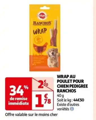Auchan WRAP AU POULET POUR CHIEN PEDIGREE RANCHOS offre