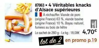 Thiriet 4 Véritables knacks d'alsace supérieures offre