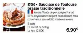 Thiriet Saucisses de toulouse brasse traditionnelle offre