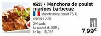 Thiriet Manchons de poulet marinés barbecue offre