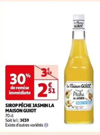 Auchan SIROP PÊCHE JASMIN LA MAISON GUIOT offre