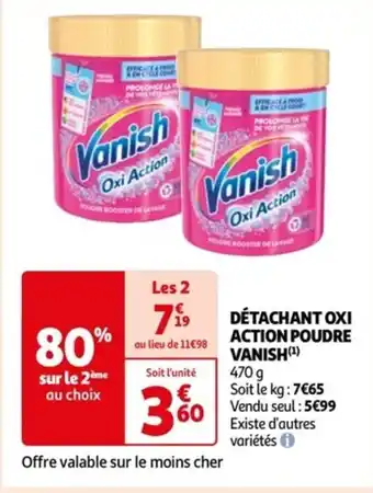 Auchan DÉTACHANT OXI ACTION POUDRE VANISH (¹) 470 g offre