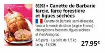 Canette de barbarie farcie