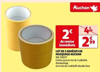 Auchan LOT DE 3 ADHÉSIFS DE MASQUAGE AUCHAN offre