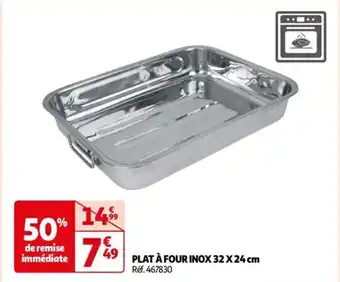 Auchan PLAT À FOUR INOX 32 X 24 cm Réf. 467830 offre