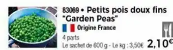 Petits pois doux fins "garden peas"