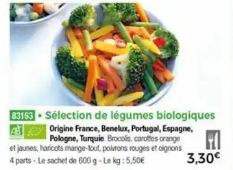 Thiriet Sélection de légumes biologiques offre