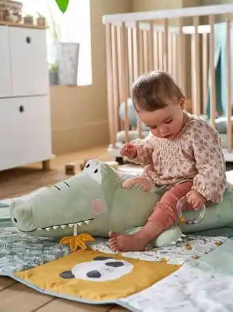 Grande peluche d'activites crocodile - vert