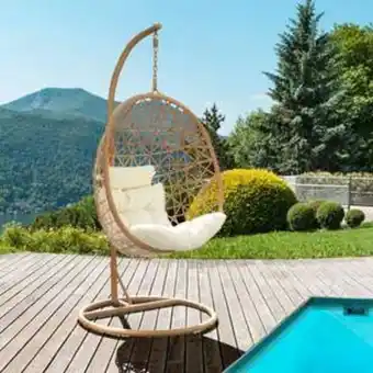 Fauteuil oeuf suspendu beige