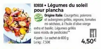 Thiriet Légumes du soleil pour plancha offre