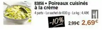 Thiriet Poireaux cuisinés à la crème offre