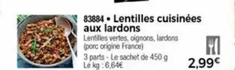 Thiriet Lentilles cuisinées aux lardons offre