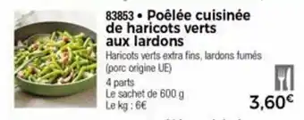 Poêlée cuisinée de haricots verts aux lardons