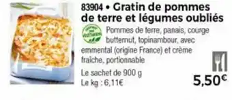 Gratin de pommes de terre et légumes oubliés