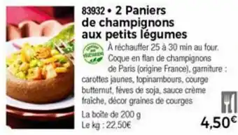 Thiriet 2 Paniers de champignons aux petits légumes offre