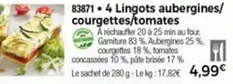 Thiriet 4 Lingots aubergines/courgettes/tomates offre