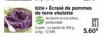 Thiriet Écrasé de pommes de terre vitelotte offre