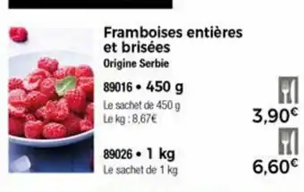 Thiriet Framboises entières et brisées offre